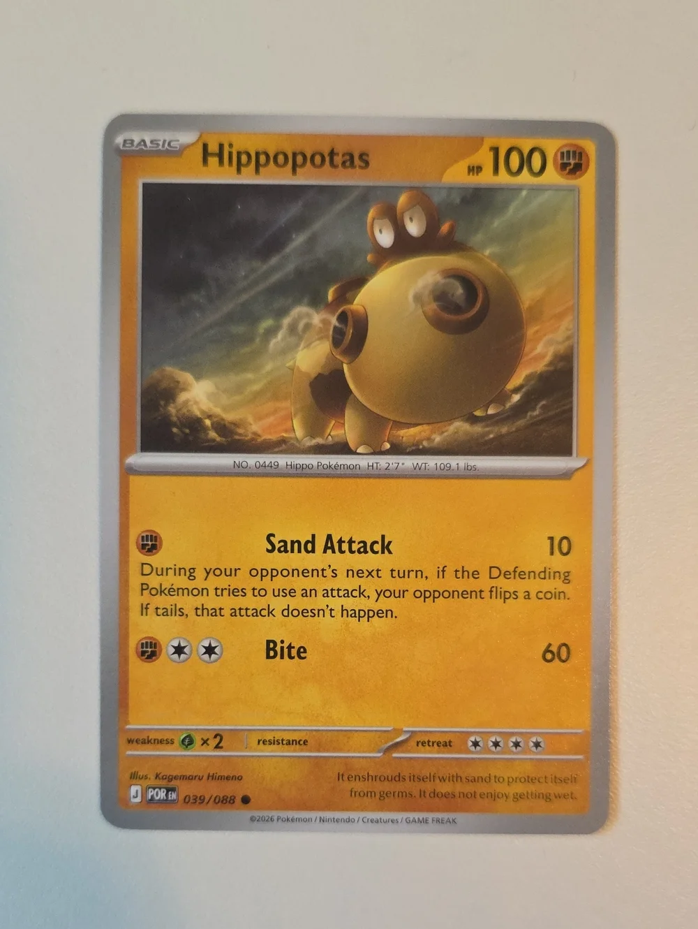 Pokemon Hippopotas And Hippowdon Trading Card